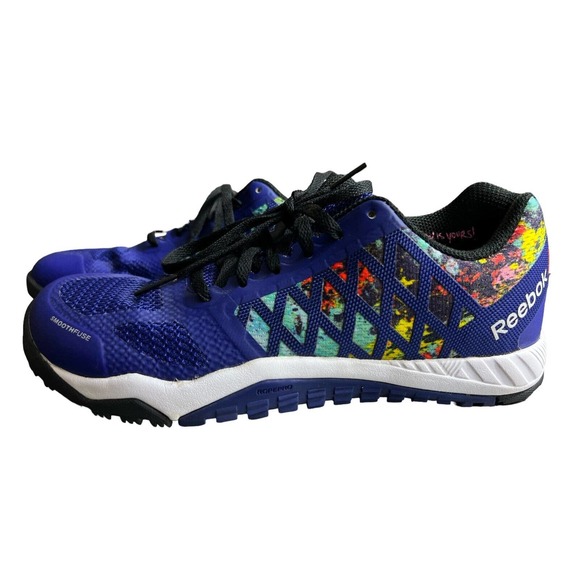 Reebok Smoothfuse Nanoweb Training Athletic‎ Blue Shoes Womans Sz 7.5 - Picture 1 of 7